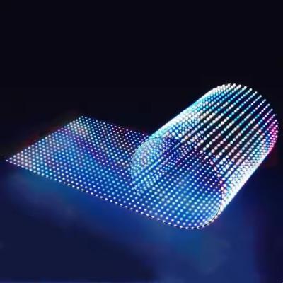 16 9 Aspect Ratio Ultra-Thin 3.9mm Transparent LED Film Screen for Glass Curtain Wall Installation