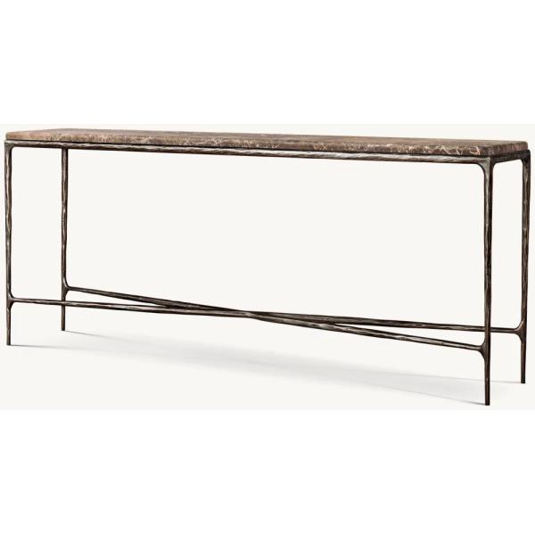 Bedroom Functional Console Table Furniture With Stainless Steel And Glass Top