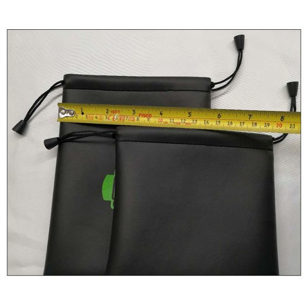 Manufacturers Supply Black PU Drawstring Bag, Environmentally Friendly Headphone Cable Data Cable Storage Bag, Can Be Used As PU Shrapnel Storage Bag