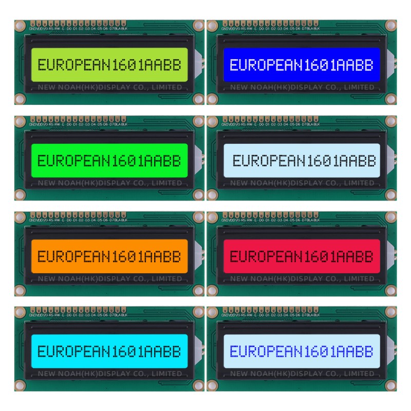 European Blue Film White Letters 1601A Character Dot Matrix Screen ST7066 Support Scheme Development