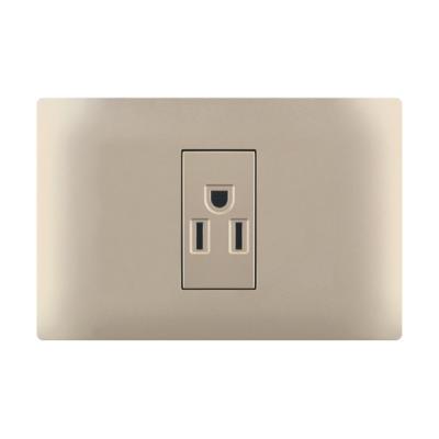 Gold Electric Plug Sockets , 1 Gang Wall Plug Socket Over Voltage Protection