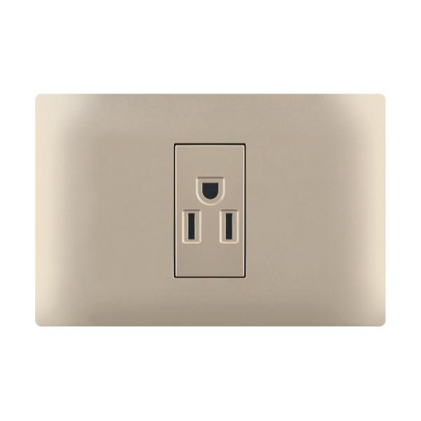 Gold Electric Plug Sockets , 1 Gang Wall Plug Socket Over Voltage Protection