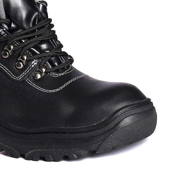 Factory OEM Mid Steel Toe Safety Shoes with Genuine Leather Upper and Air Mesh Lining Work Boots