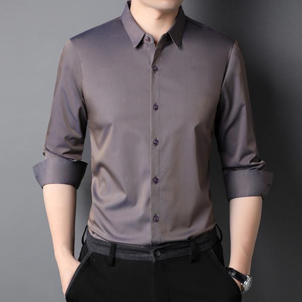 Camiseta masculina de talla grande con revestimiento de viscosa y mangas largas de algodón de poliéster