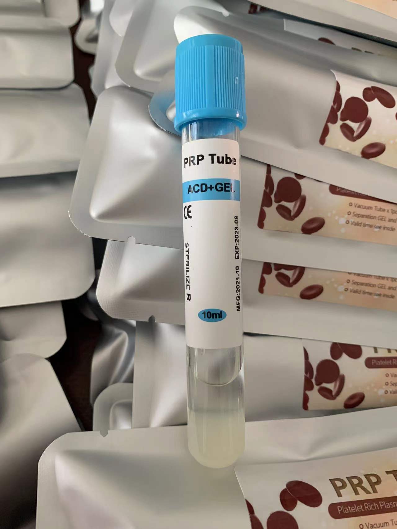 10ml 12ml Acd Gel Tube Kit for Injection Individual Blue Cap Oem Packing Pet and Glass