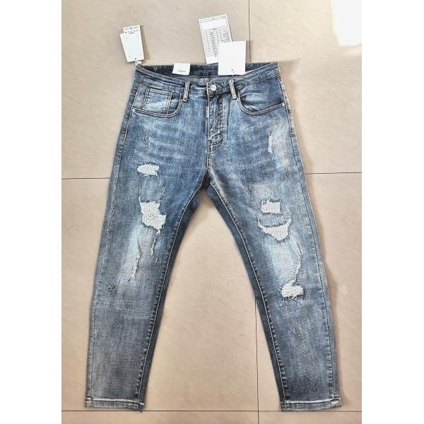 Fashion Slim Stretch Denim Pants Custom Logo Men Trend Casual Jeans MNJN1875