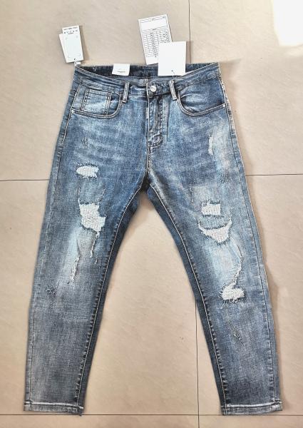 Fashion Slim Stretch Denim Pants Custom Logo Men Trend Casual Jeans MNJN1875