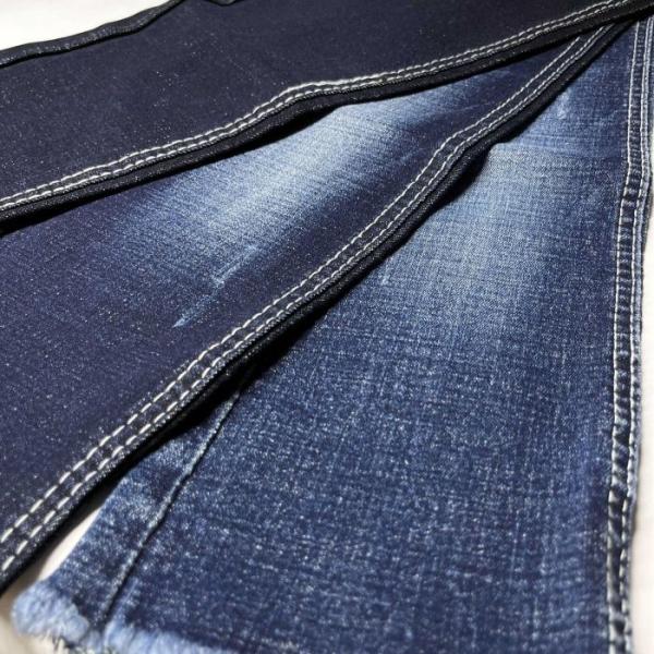 Blue Slub Denim Twill Weave Fabric Material 10.8 Oz