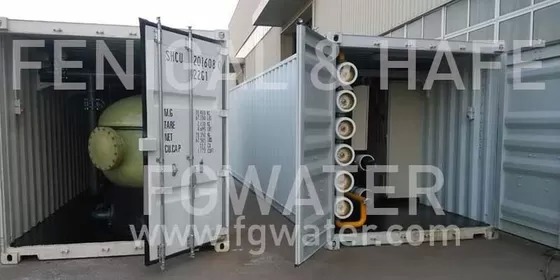 BWC200 Containerized BWRO System - 200 m³/day Capacity, 70% Recovery Rate, 1.56 kWh/m³ Energy Efficiency