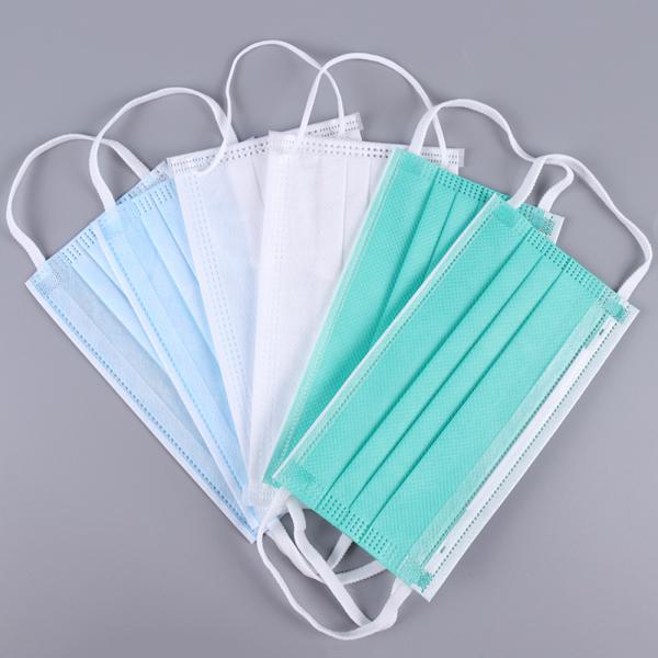 Safety Earloop Face Masks 3 Ply Nonwoven Antiviral Respirator Face Disposable