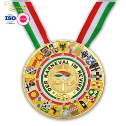 Custom Silver Plating Metal Sports Medal Irregular 2D Spinner Medallion For Souvenir