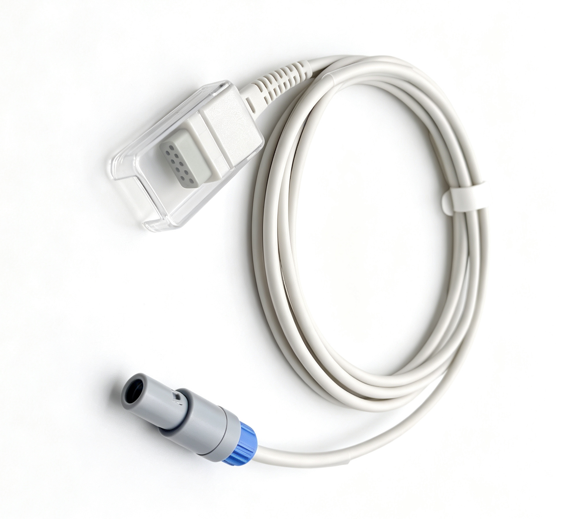White Mindray SpO2 Extension Cable TPU SpO2 Adapter Cable 6 Pin