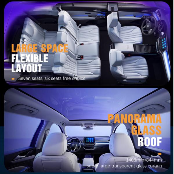 Vehículo eléctrico pequeño Vw ID6 2023 EV RHD Coche con SUV eléctrico de 7 plazas y batería de litio ternario en exterior blanco