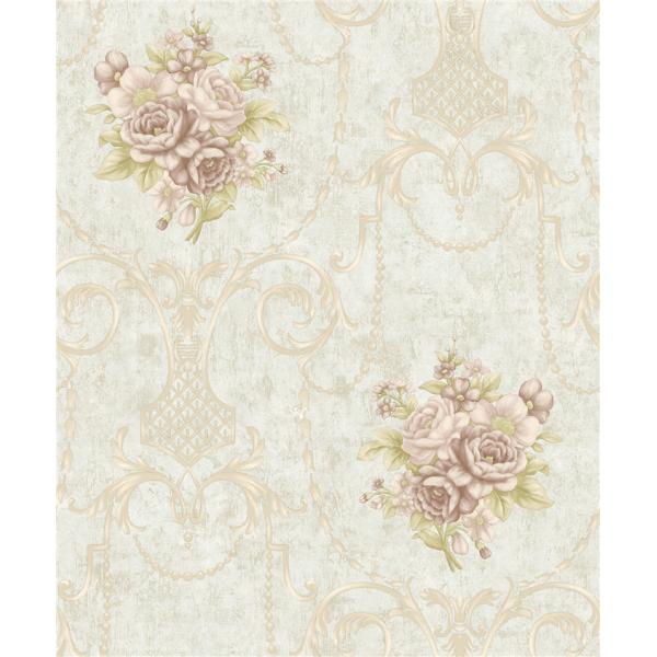 Non Woven Removable American Style Wallpaper Flower Design 5.3 Sqm / Roll
