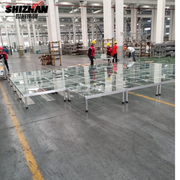 Plataforma ajustable real de cristal de acrílico de la etapa de la sala de estar del marco de aluminio
