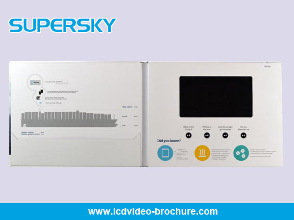 EU Hard Cover Video In Print Brochure , Multi - Player Recharging Video Booklets