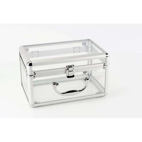 Подгонянная алюминиевая акриловая коробка, коробка дисплея алюминиевых прозрачных показательных дел алюминиевая прозрачная акриловая