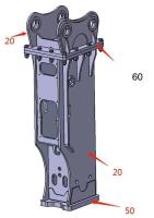 Parties de disjoncteurs pour excavateurs ISO Couverture de coque de support Pour Soosan Type Furukawa Type