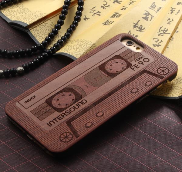 Customized PC Solid Wood iPhone Case , Environmental Bamboo Wooden Cell Phone Covers