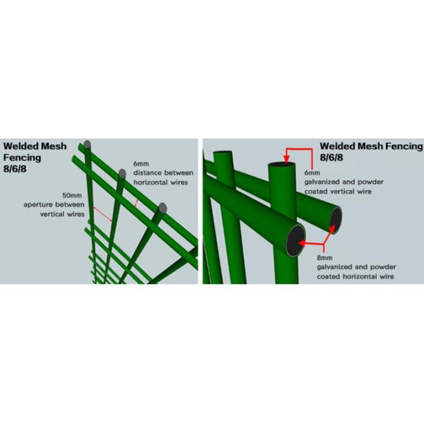 868 656 Powder Coated Double Wire Welded Mesh Fence Panels