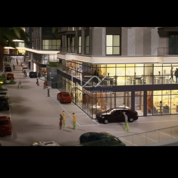 1:75 Scale Architectural Scale Model with Custom Electroplated Acrylic and Dynamic Lighting for AL YAQOOT Towers