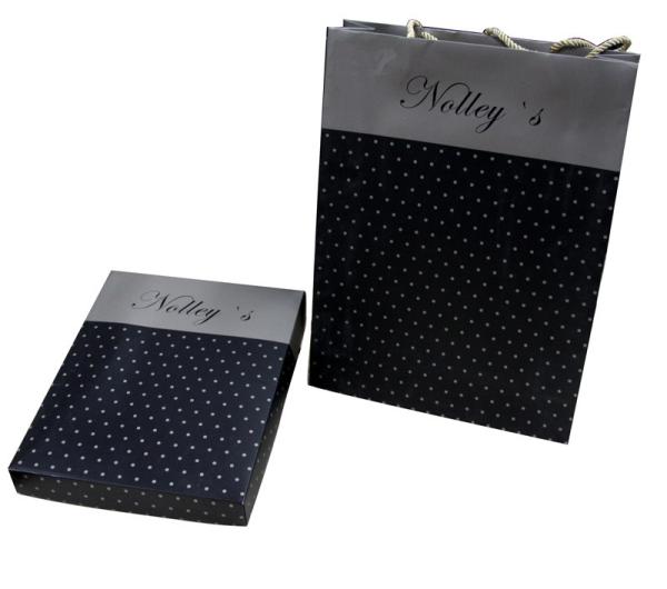 Artpaper Paper Carrier Bag Dark Blue Dots Matte Coated for Shopping