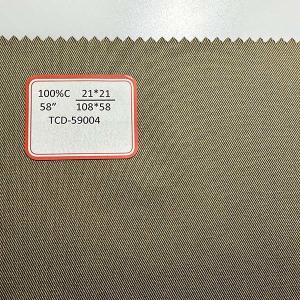 108*58 100 Cotton Fabric 21s Dyed Fabric 3/1 Twill Work Clothes