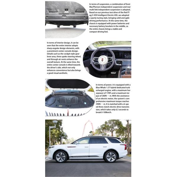 Интеллектуальный средний размер внедорожник 460 км Подержанные внедорожники Hongqi E-HS9