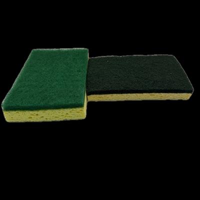 Dual-Sided Wood Pulp Kitchen Sponge - Eco-Friendly Scrubber