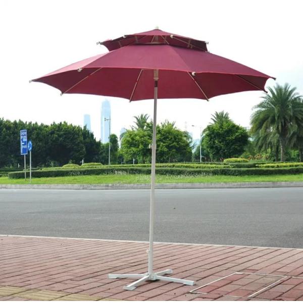 Outdoor Furniture 2.5m Double Top Fiber Umbrella for Sun Protection and Windproof