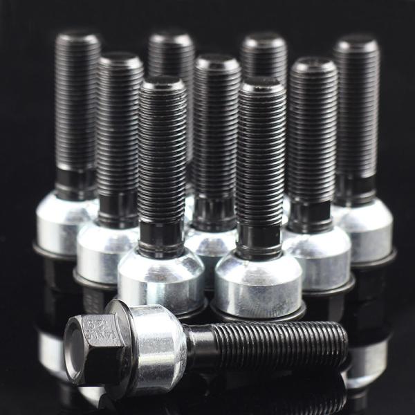 35mm Grade 12.9 Extended Lug Nuts For PORSCHE Black Finish Shank