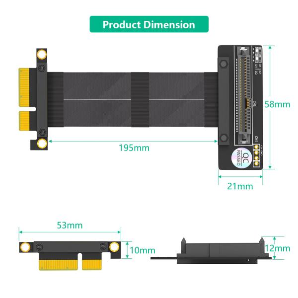 SFF-8639 U.2 90° до PCI-E 3.0 4X кабель расширения ленты для быстрой подключения
