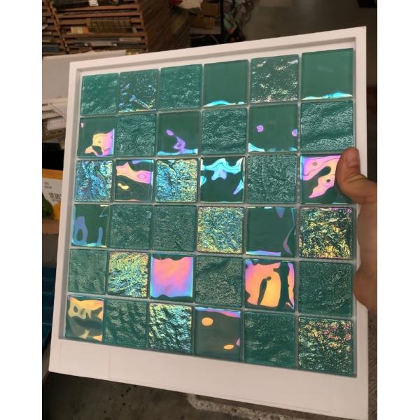 Sea Blue Wave Glass Mosaic Tile Elevate Your Swimming Pool with Porcelain Villa Style