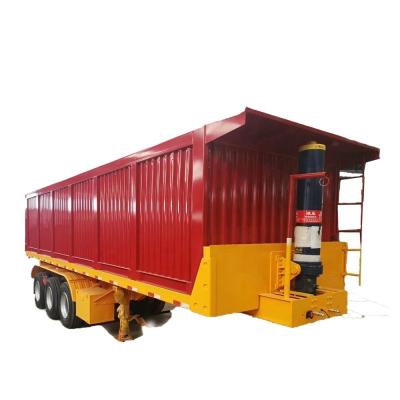 50 tons 3 axle self discharge tipping truck trailers with and HAVY hydraulic cylinder