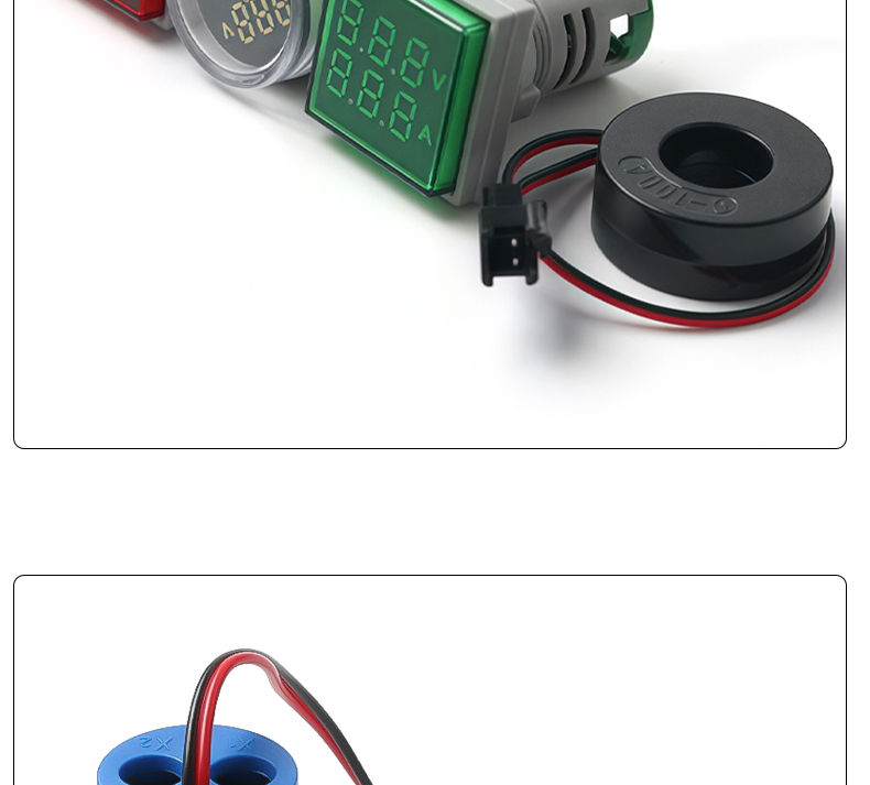 YZ Mini LED Digital Display Indicator Light Small Panel Meters for Voltage and Current Measurement 16-22VAMS Plastic
