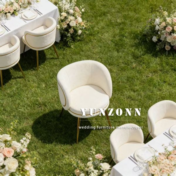 Modern Luxury Wedding Discount Stainless Steel Stackable Gold Wedding Leisure Chair