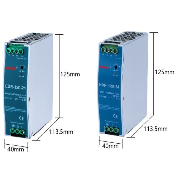 NDR-120-24 guide rail type 75W, 150W, 240W, 480W industrial grade 12V, 48V switching power supply