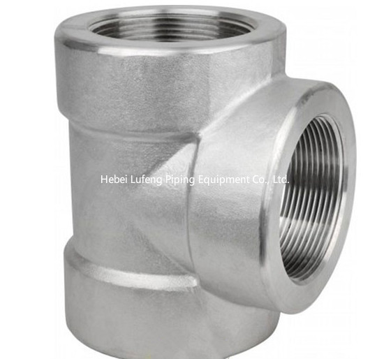dn 200 stainless/carbon steel threaded pipe fitting equal tee