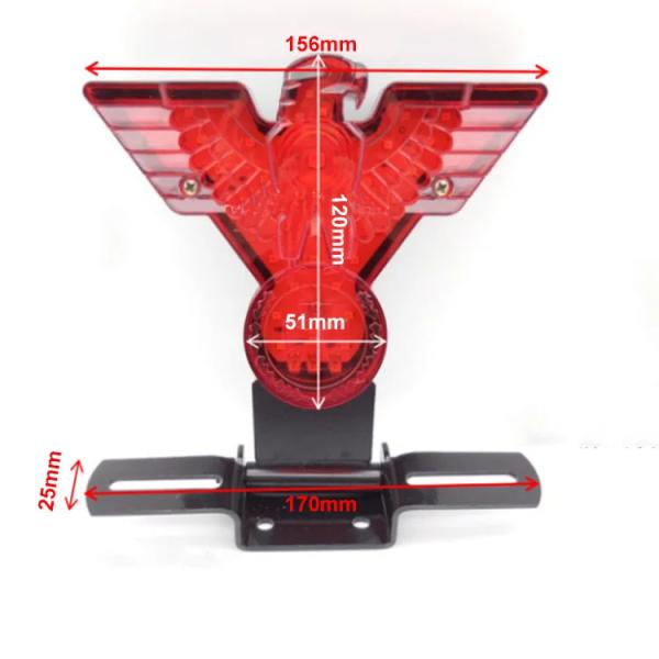 Red War Eagle Motorcycle LED Taillight with License Plate Bracket For Your Riding Needs