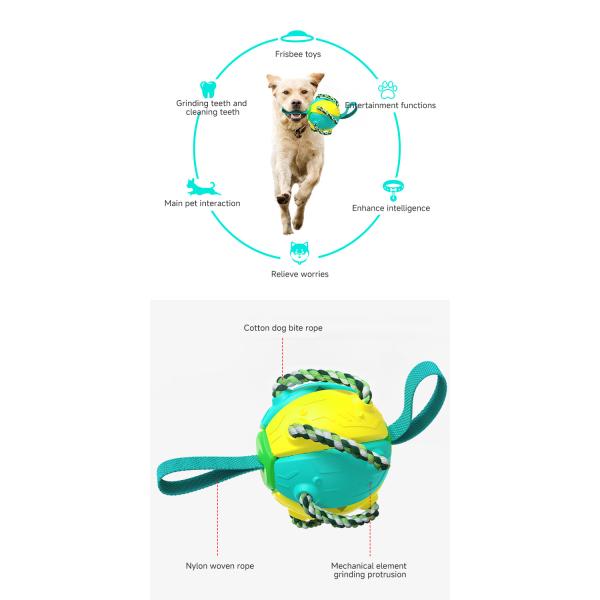 Perro de entrenamiento resistente a las mordeduras Bola de fútbol amistosa de perro de fútbol al aire libre Bola de fútbol con pestañas