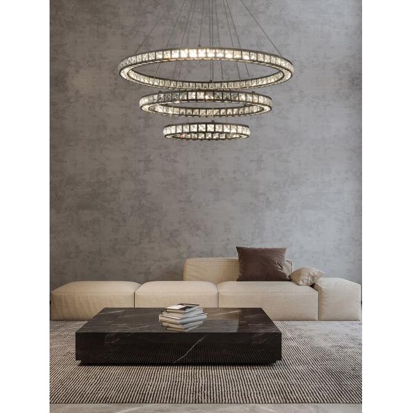 Black Crystal Chandelier For Living Room Long Luxury black chandelier stair(WH-CY-209)