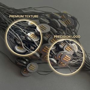 Thickness 0.2mm Black Hang Tag String Rectangle Style Designed for Clothing Tags