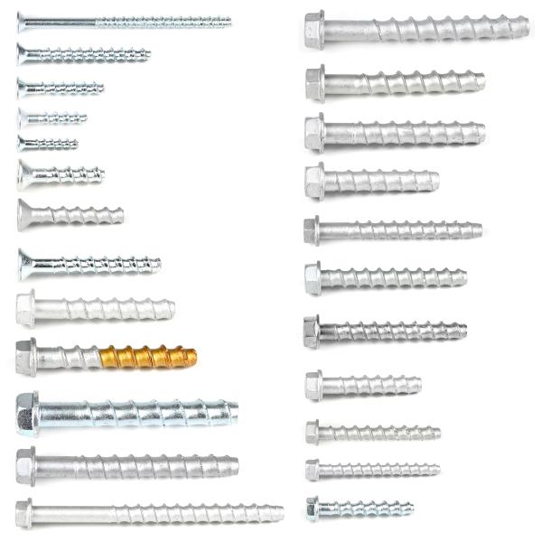 Heavy Duty Coated Hex CSK Head Self Tapping Concrete Screw Anchor Threaded Rod for Masonry