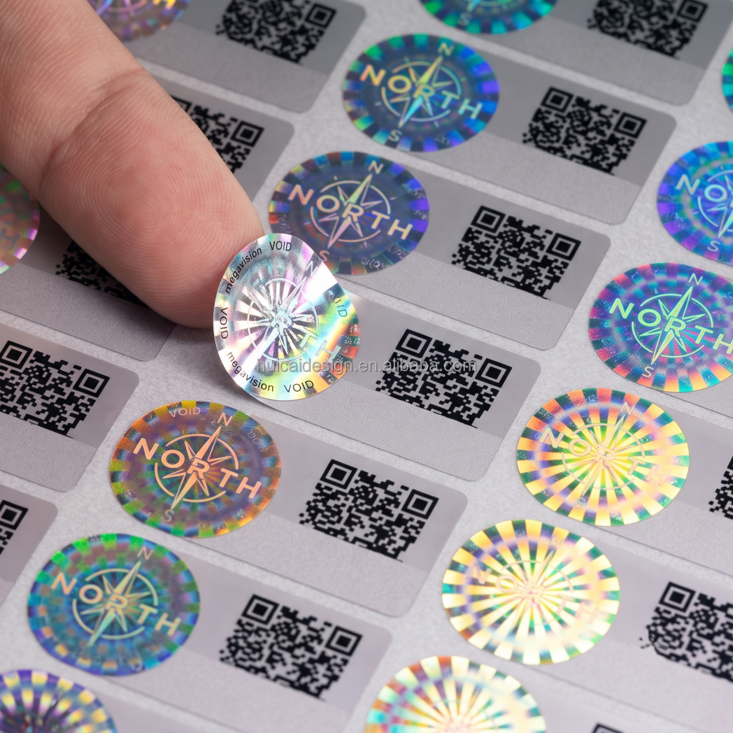 Custom Laser Holographic Sticker Security Label Anti Tamper Evident Seal with Barcode QR Code for Packaging Protection