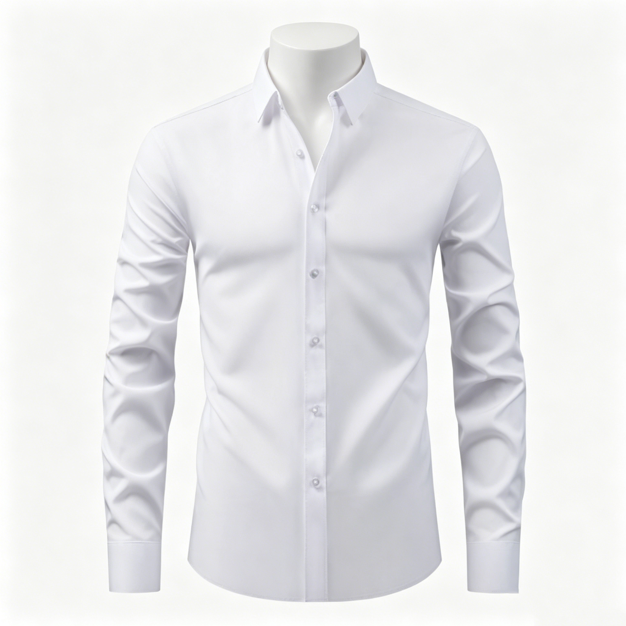 Slim Fit Mens Long Sleeved Shirt Wrinkle Resistant 4 Way Stretch Button Down Shirt