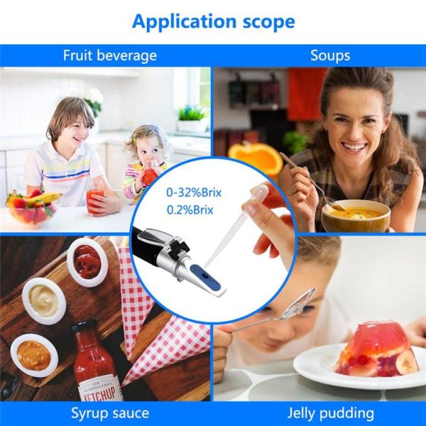 Portable Hand Held Brix Refractometer with 0-50% Brix Range and Automatic Temperature Compensation