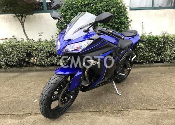 Blue Black Plastic Body Gas Street Sport Motorcycles Alloy Wheel Disc Brake