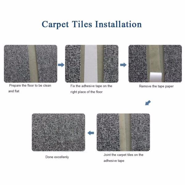 Square Red Gradient Art Deco Carpet Tiles in Loop Pile Pattern for Interiors