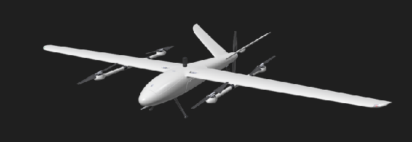 Легкий разведывательный БПЛА CP7 VTOL имеет дальность 210 км и максимальное время полета 180 минут при максимальной массе груза 1,3 кг