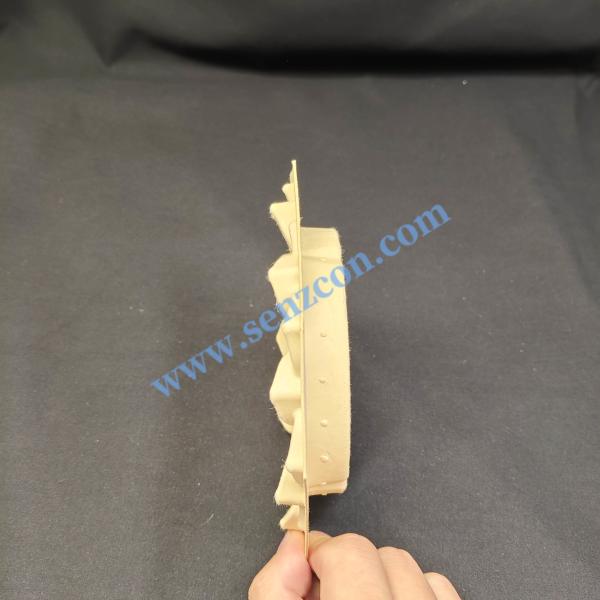 Factory direct supply of yellow pulp-molded lotus-shaped packaging bases, used for jewelry and food. Environmentally friendly, degradable, scratch-resistant, and food-grade.